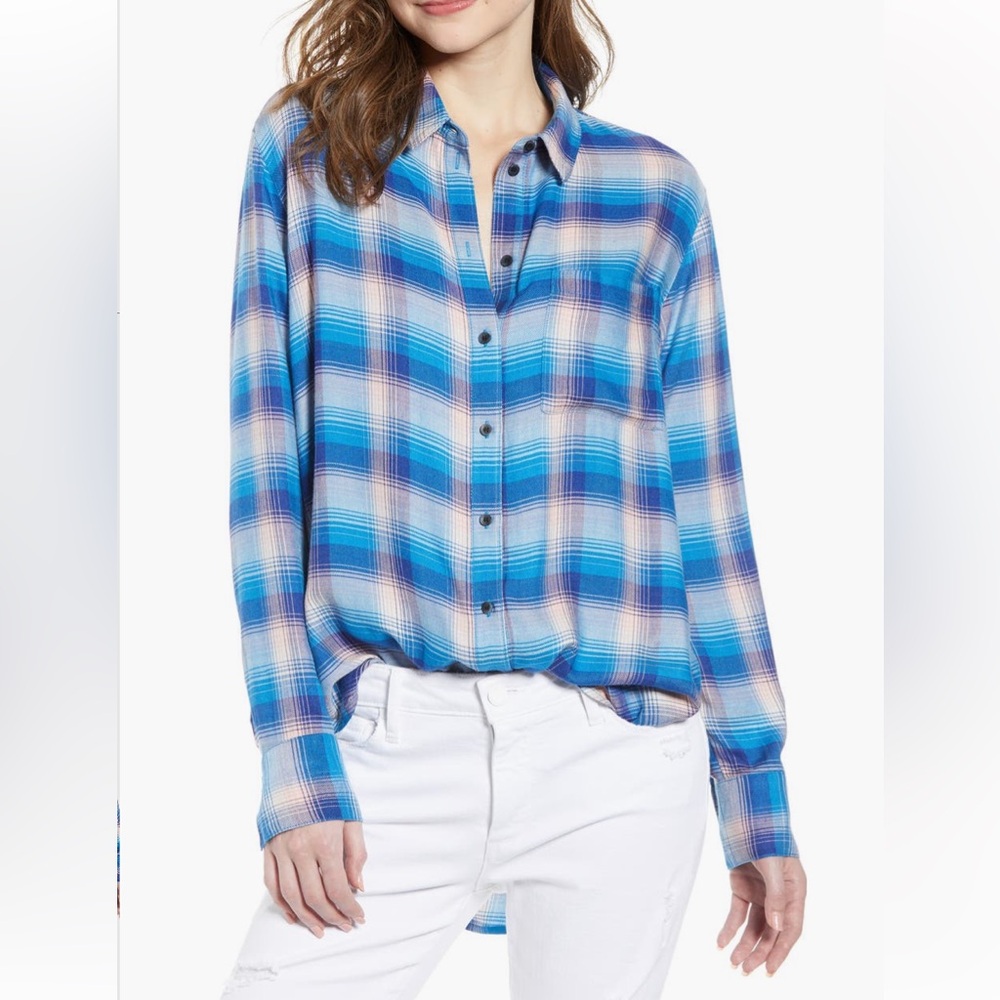 Treasure & Bond Plaid Boyfriend Shirt